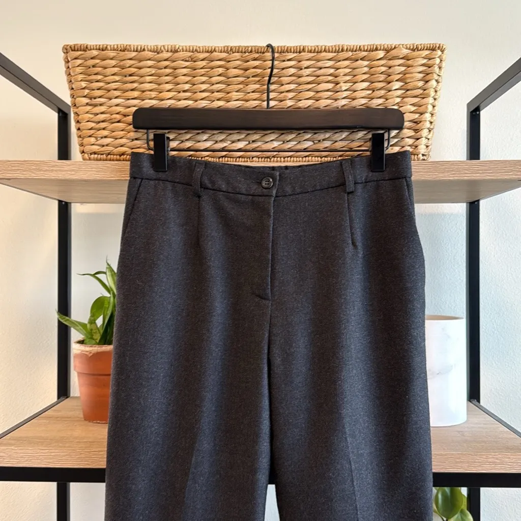 Pendleton High-Rise 100% Virgin Wool Charcoal Heather Career Dress Pant Trouser - Image 2