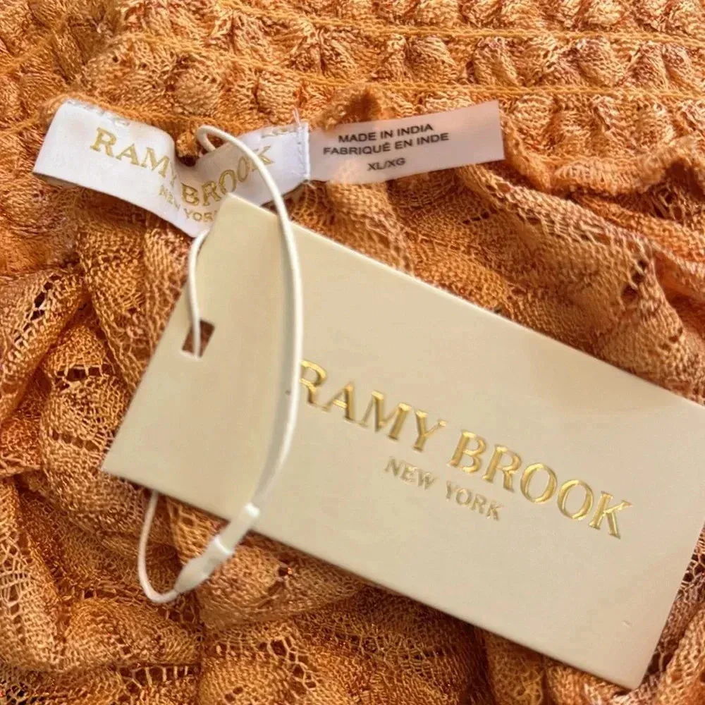 Ramy Brook Gaia Metallic Faux Wrap Boho Maxi Skirt Coverup Size XL NWT - Image 8