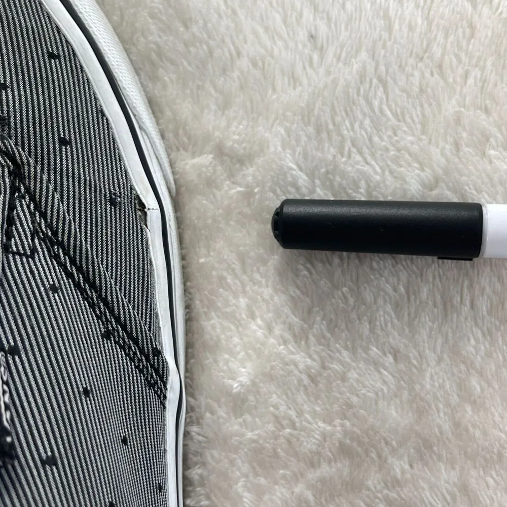 Vans Off The Wall‎ Striped Polka Dot Shoes Womens 11 Black White Low Top Lace Up - Image 8