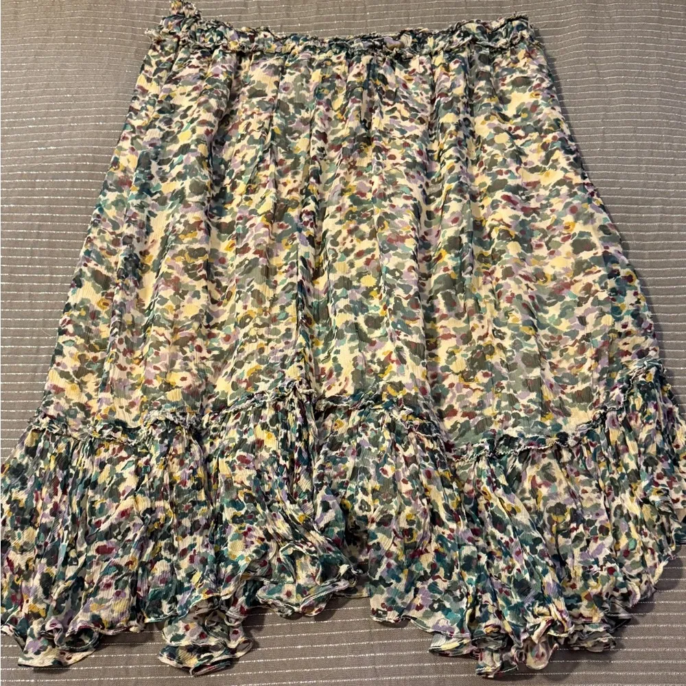 Isabel Marant Etoile Frejus Midi Skirt Green Ecru 36 - Image 9