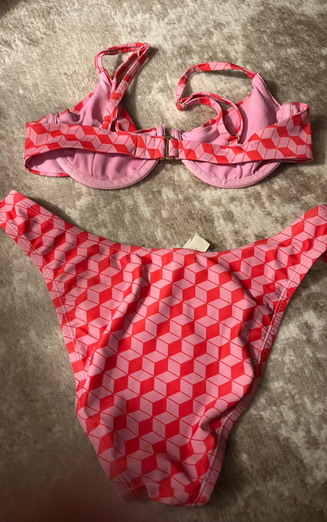 Hot pink/light pink bikini w/ cover up Size M - Image 2