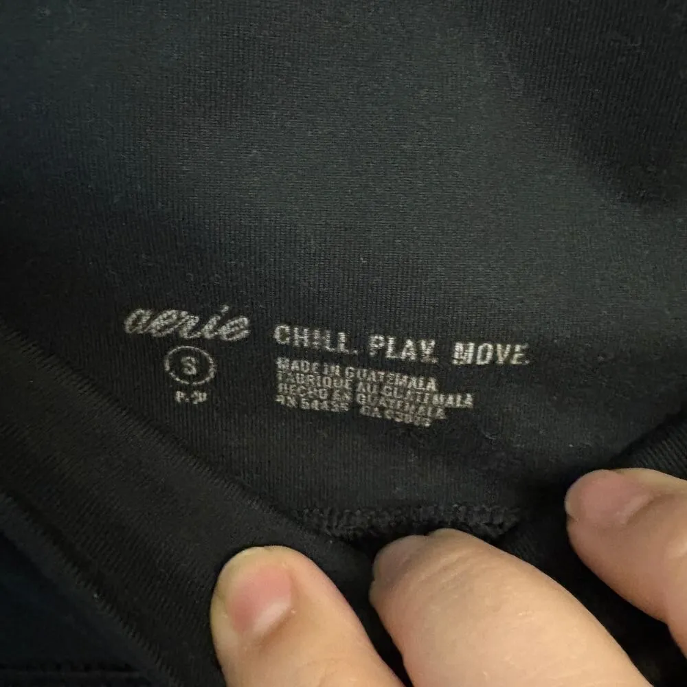 Aerie High Waisted Leggings Slimming Stretch Seamless Activewear Black Small - Image 3