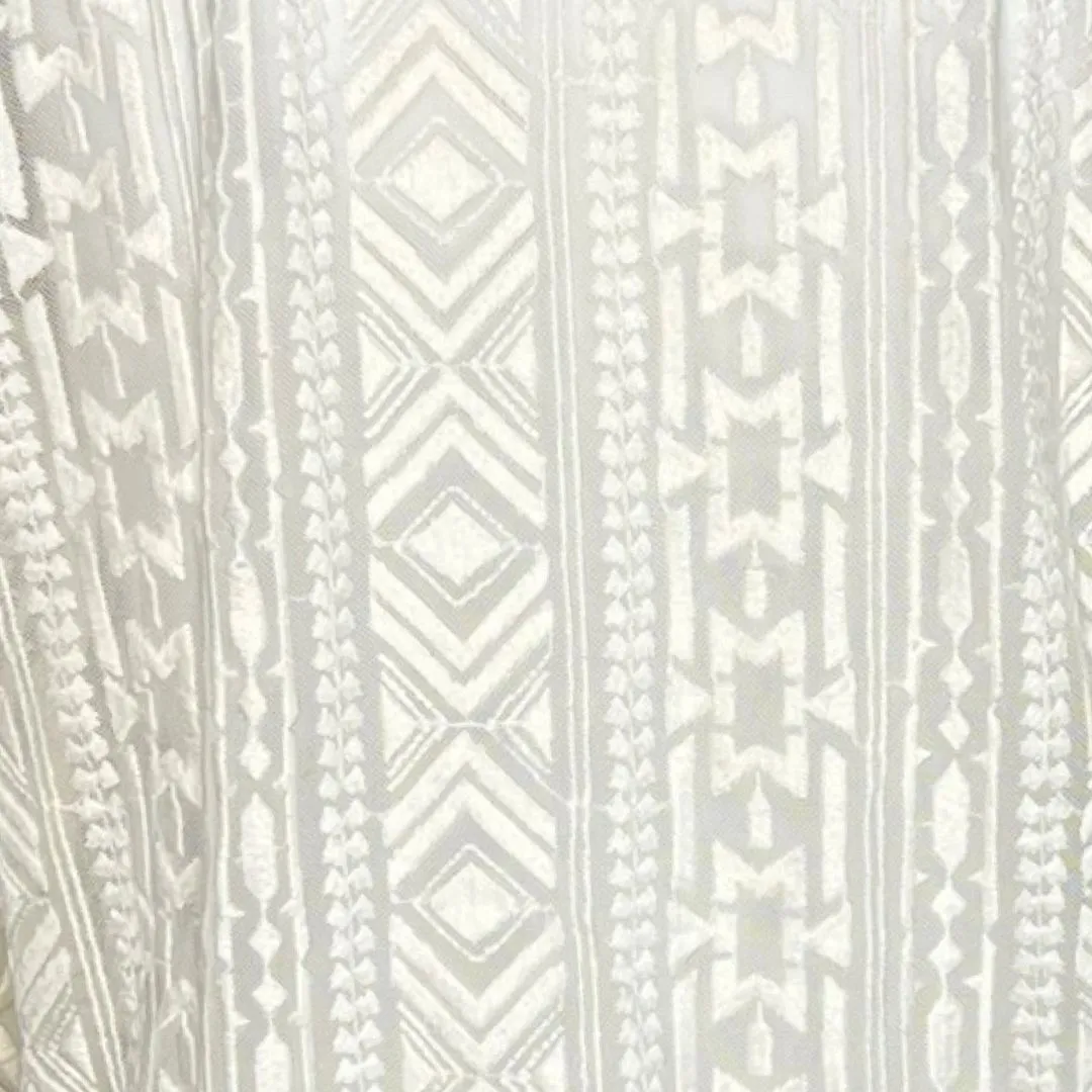 Eddie Bauer Shirt Women Small Cream Sheer Lace Top Embroidered‎ Mesh Feminine - Image 6