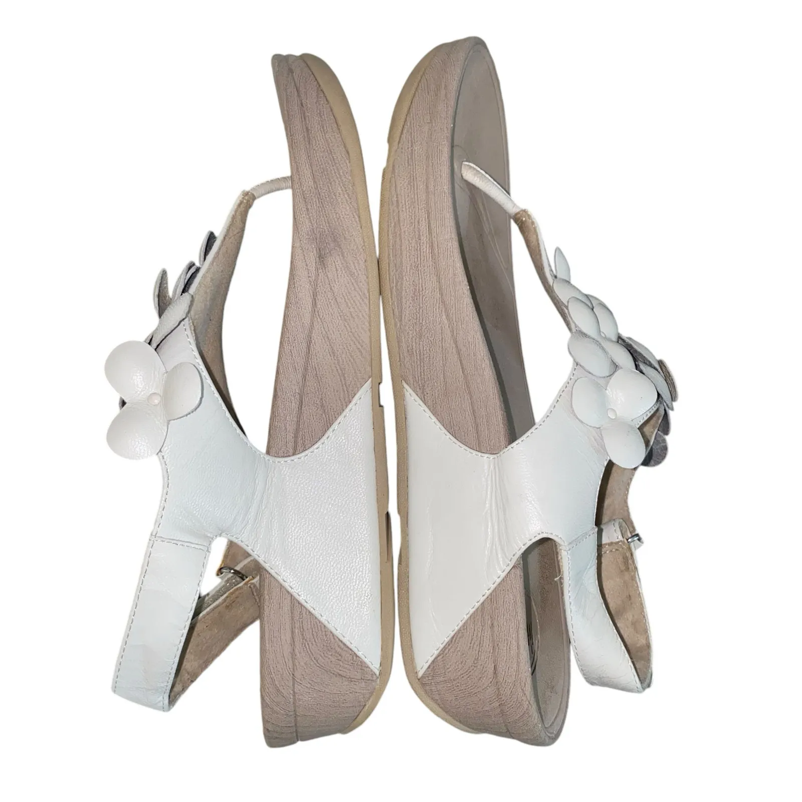 Fitflop Floretta Fluer Slingback Sandal Mule Cream Tan 100% Leather Size 8 - Image 6