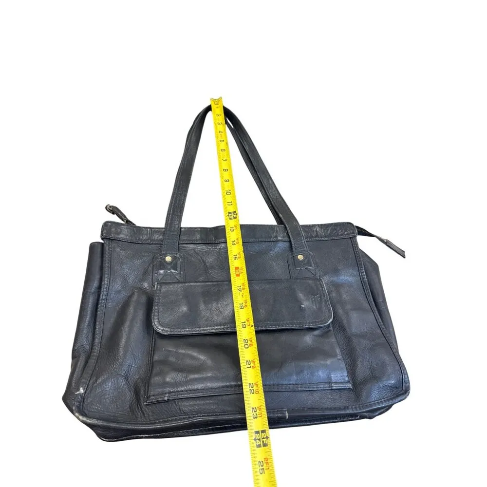 Frye womens vintage Black Leather shoulder handbag SKU 8227 - Image 3