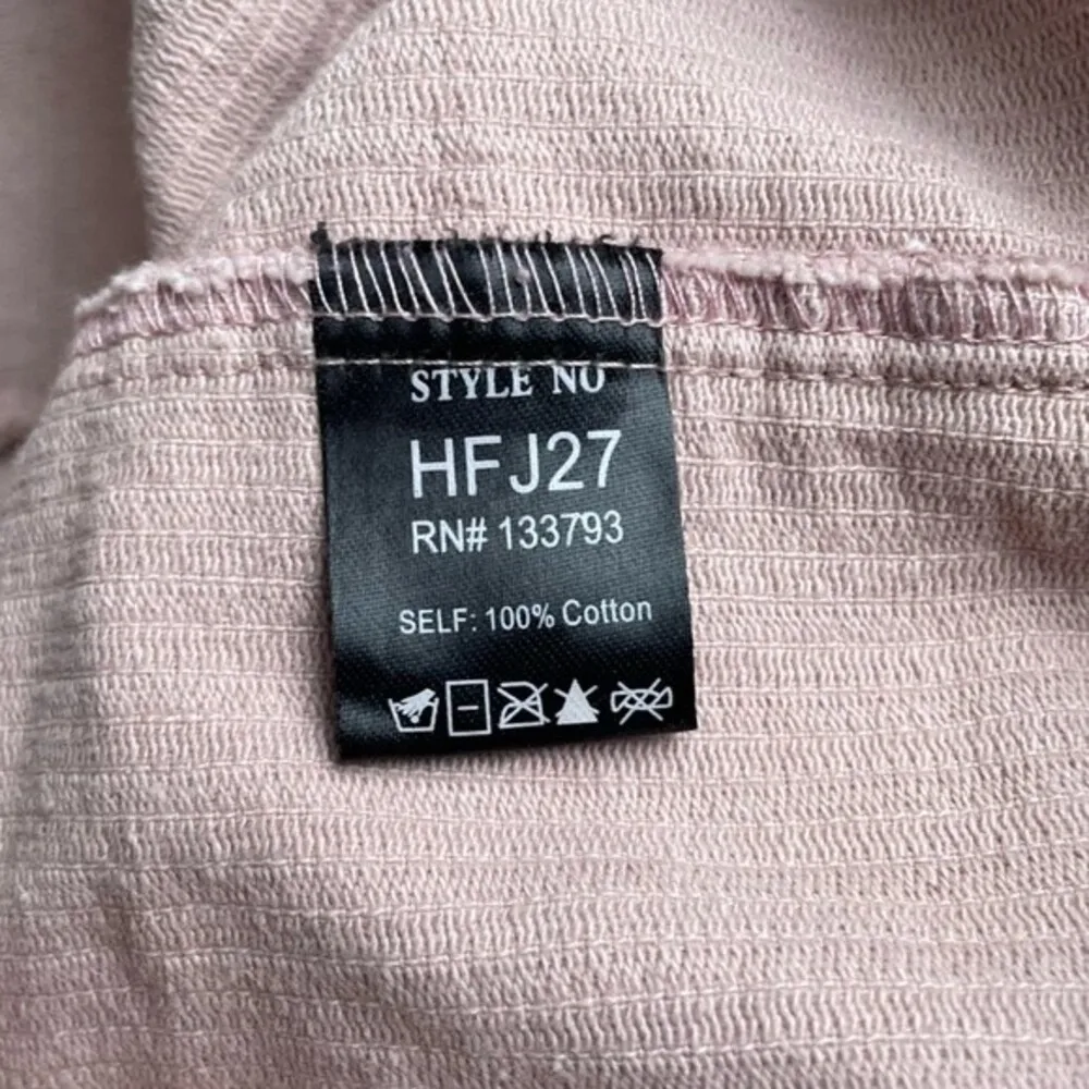 POL Women's Trucker Jacket Size Large Corduroy Sweater Knit Sleeve Boho Pink L - Image 9