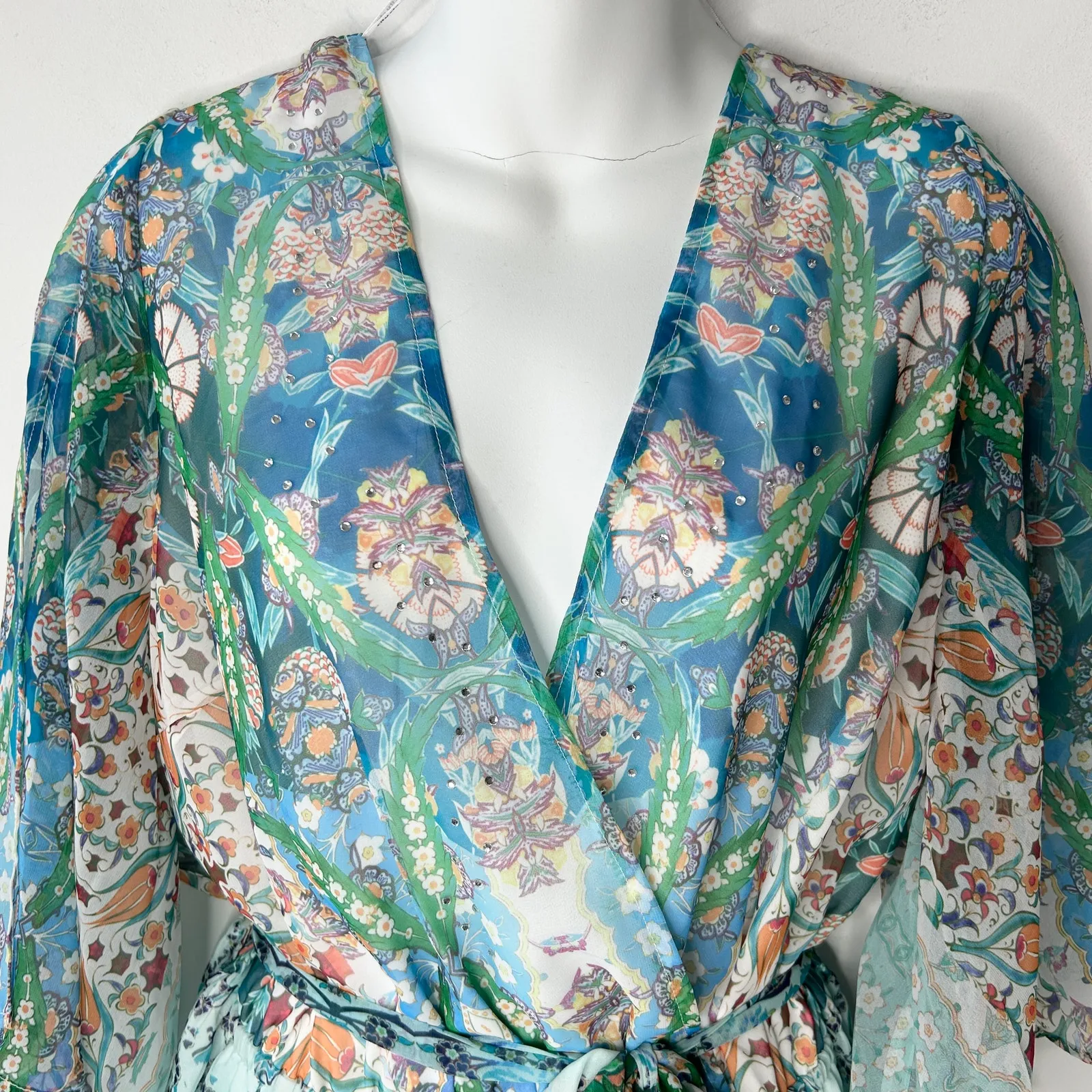 CITY CHIC Maxi Dress Womens 18 Rhinestone Boho Floral Party Wedding Date Church - Image 6