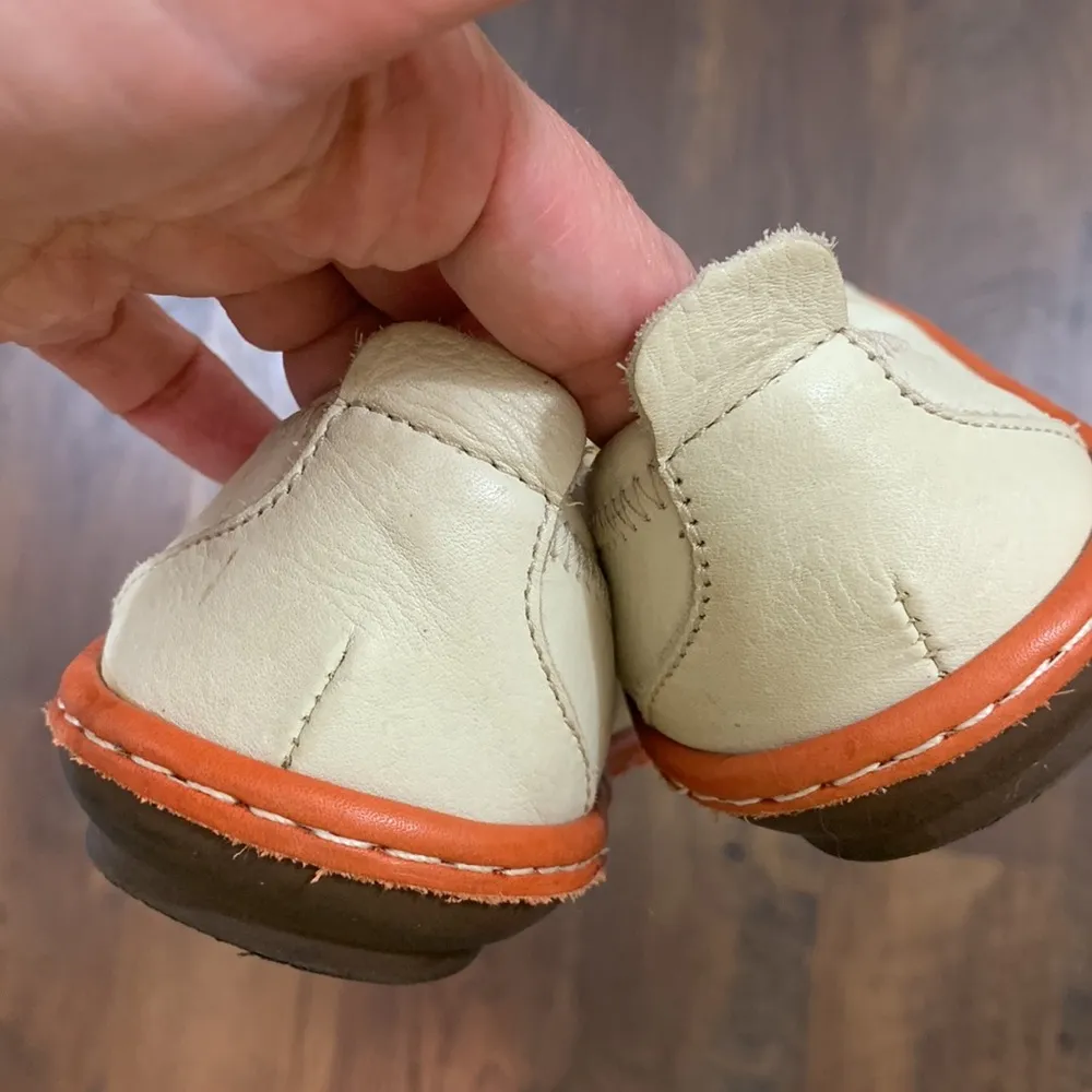U Uncle K Leather Cream/Orange Flats Orange Size undefined - Image 8