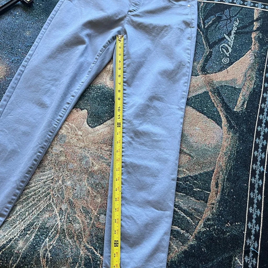 Jones New York Blue Straight Leg Jeans High Waist Inside Graphic Print SZ 10 - Image 10