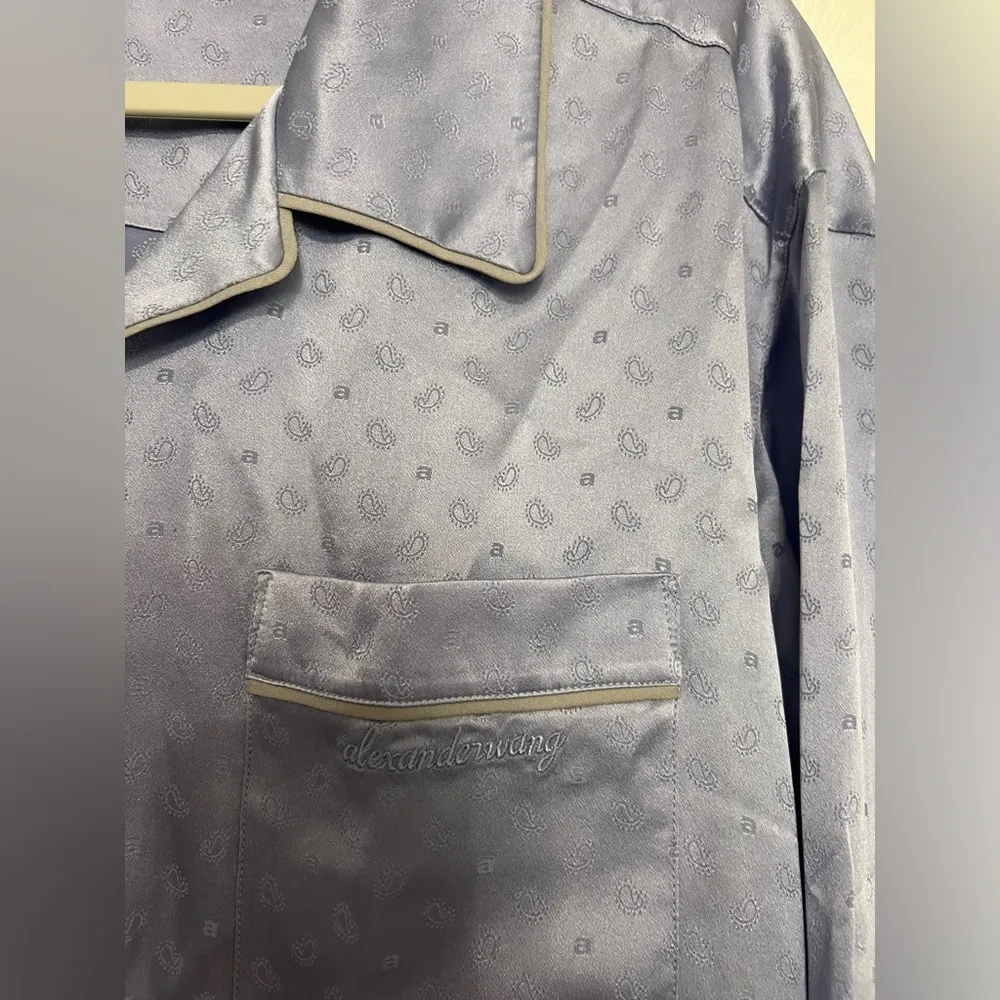 ALEXANDER WANG Silk Pajama Long Sleeve Shirt - Image 9