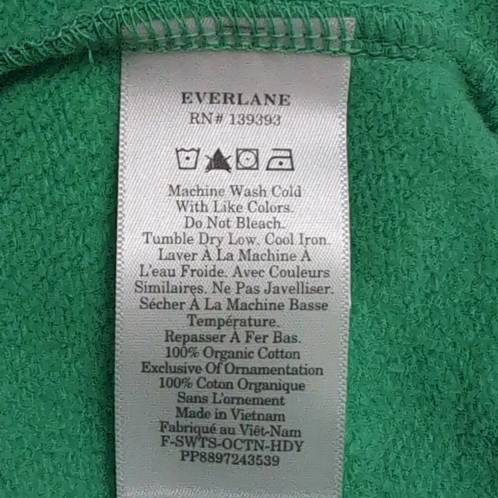 Everlane The Track Organic Cotton Popover Hoodie Green Hooded Sweatshirt XS New - Image 7
