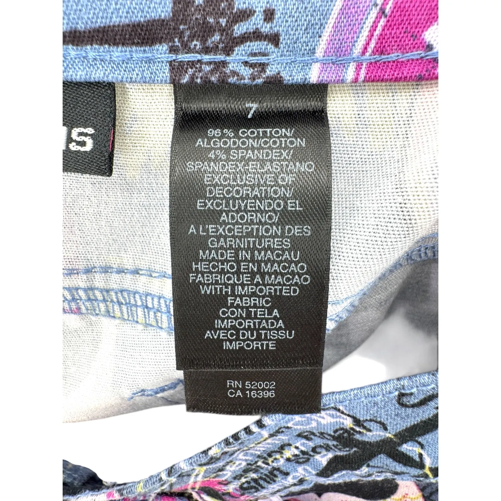 DKNY Jeans‎ Y2K Map Print Pants Women 7 Low Rise Cropped Flare 2000s Streetwear Blue Size undefined - Image 3