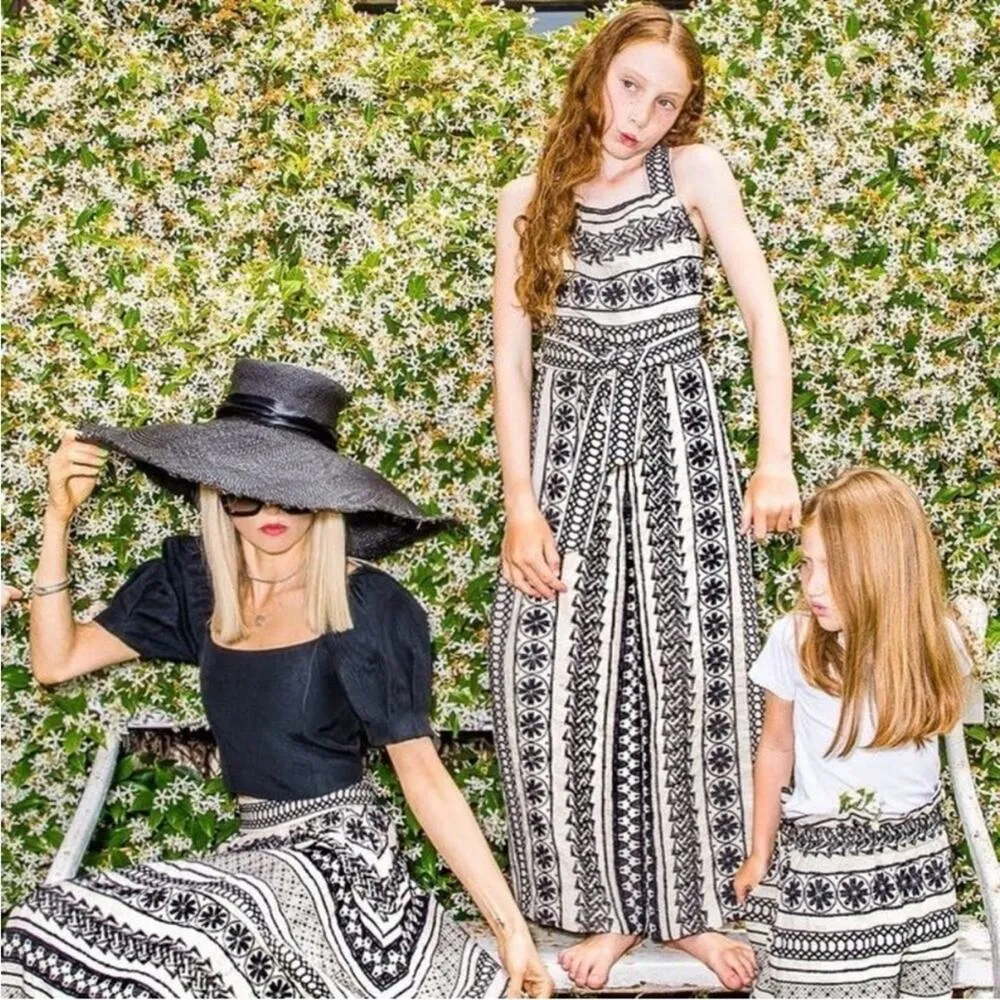 Alice + Olivia Lucie Gaucho Embroidered Jumpsuit With Belt In Natural 6/Black - Image 5