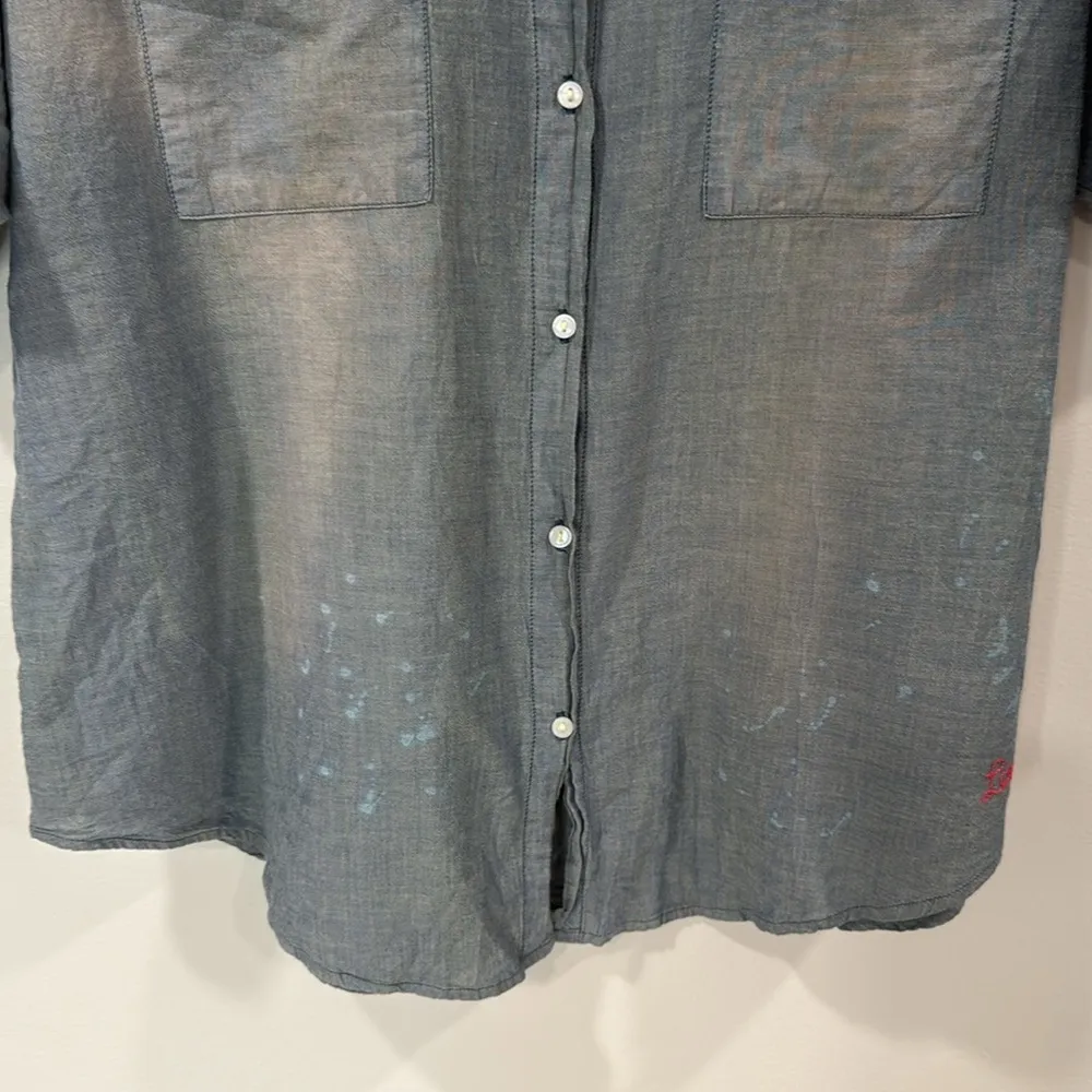 Sundry Casual Button Down Shirt Short Sleeve Size 2 (Medium) EUC - Image 3