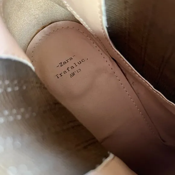 ZARA‎ SUEDE STACK CHUNKY HEELED ANKLE BOOTS BOOTIES - Image 4