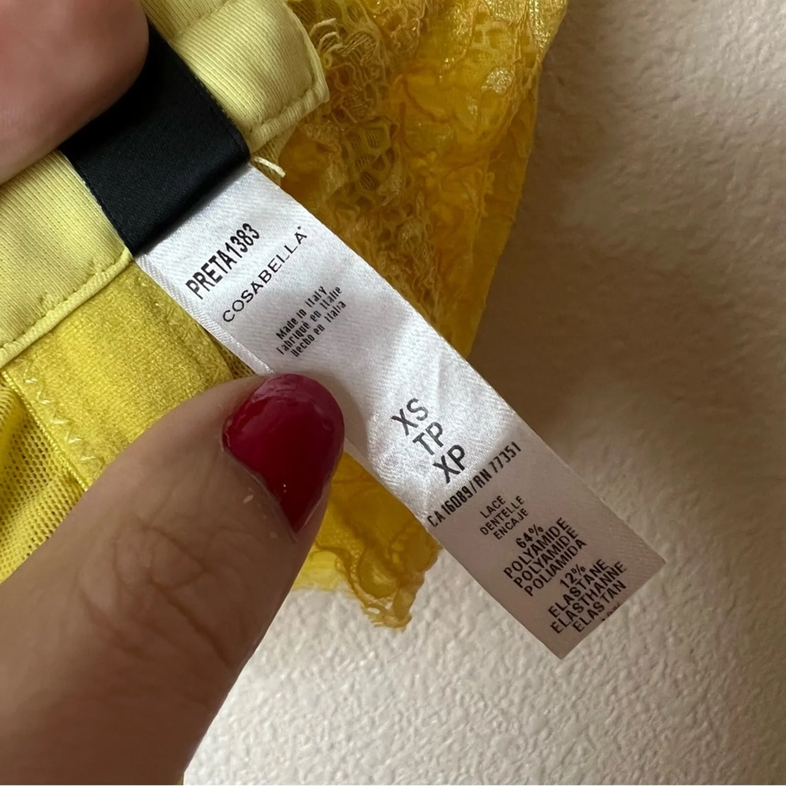 Cosabella PETRA1383 Pret A Porter Longline lace bralette in yellow XS - Image 8