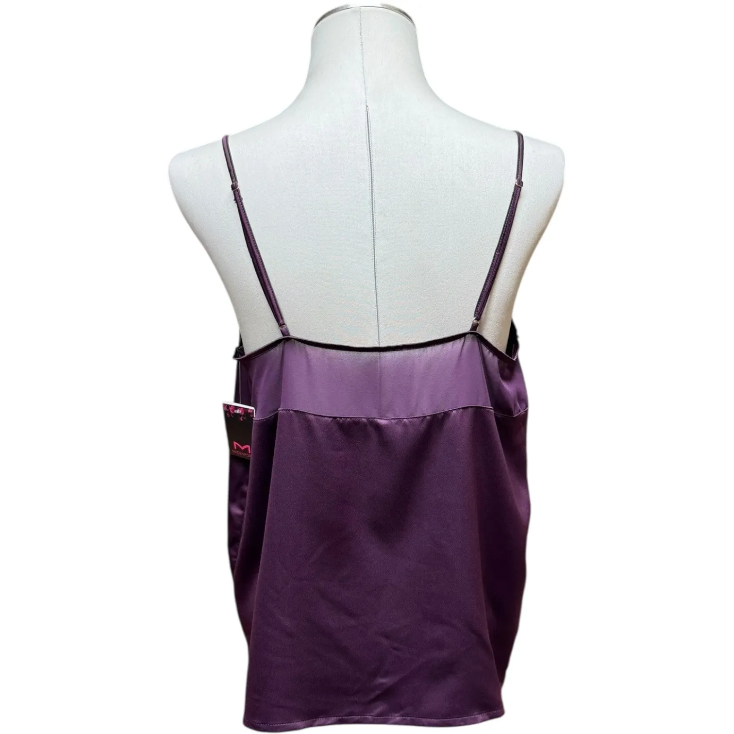 Maidenform Chiffon Trim Lounge Cami Potent Purple XL - Image 5