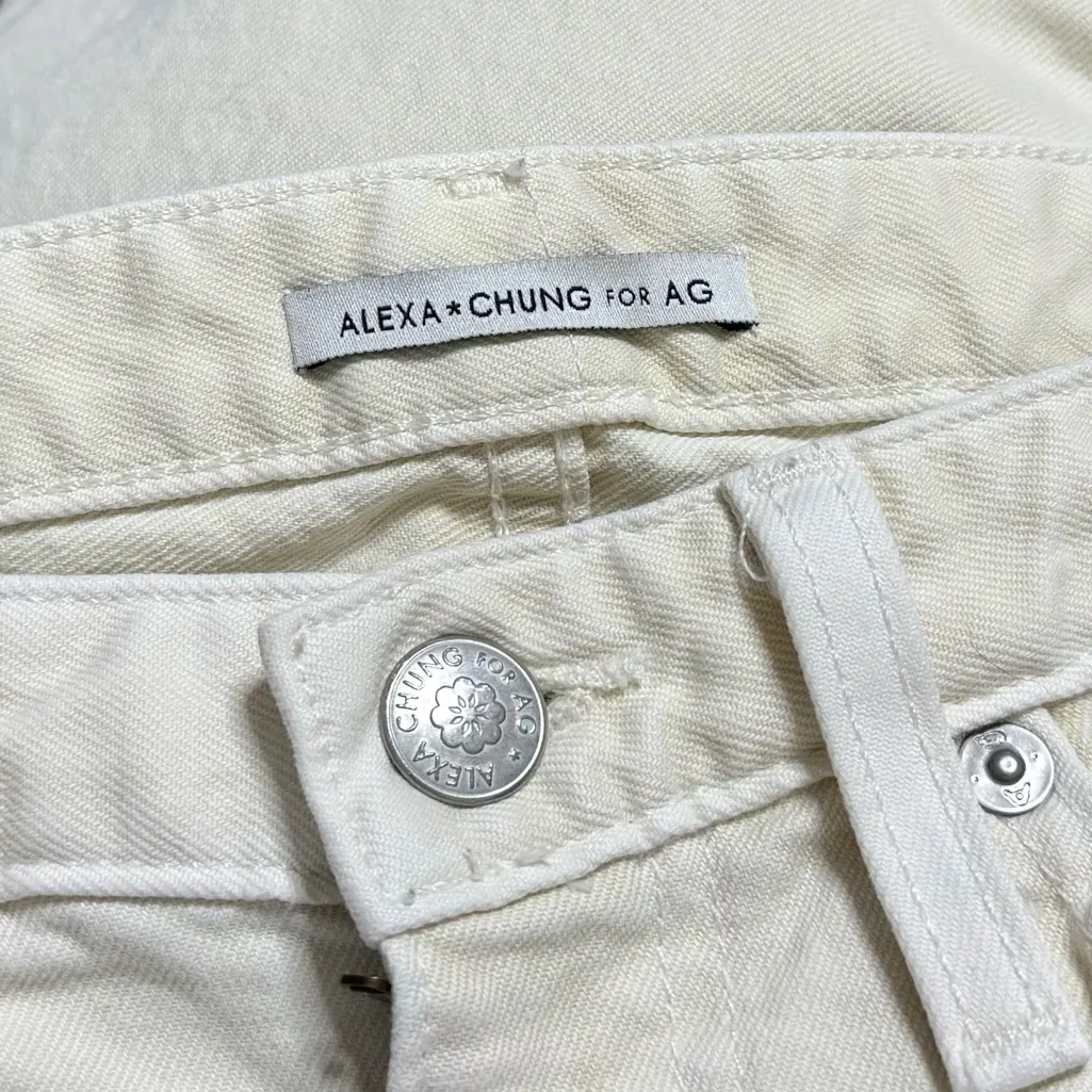 Alexa Chung AG Adriano Goldschmied Jeans Brianna Cream Skinny 26 - Image 4