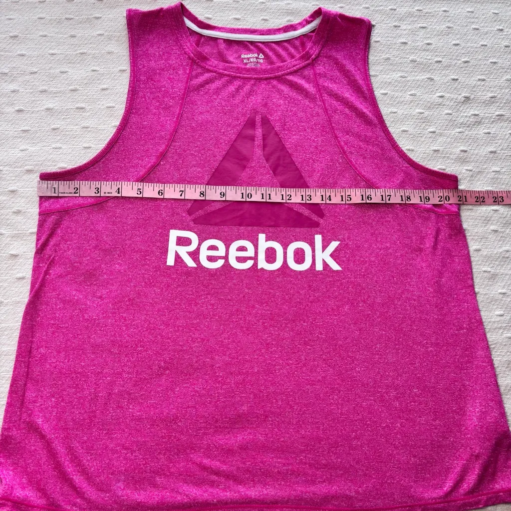 Reebok Womens Muscle Graphic Pink Tank‎ Top Size XL - Image 6