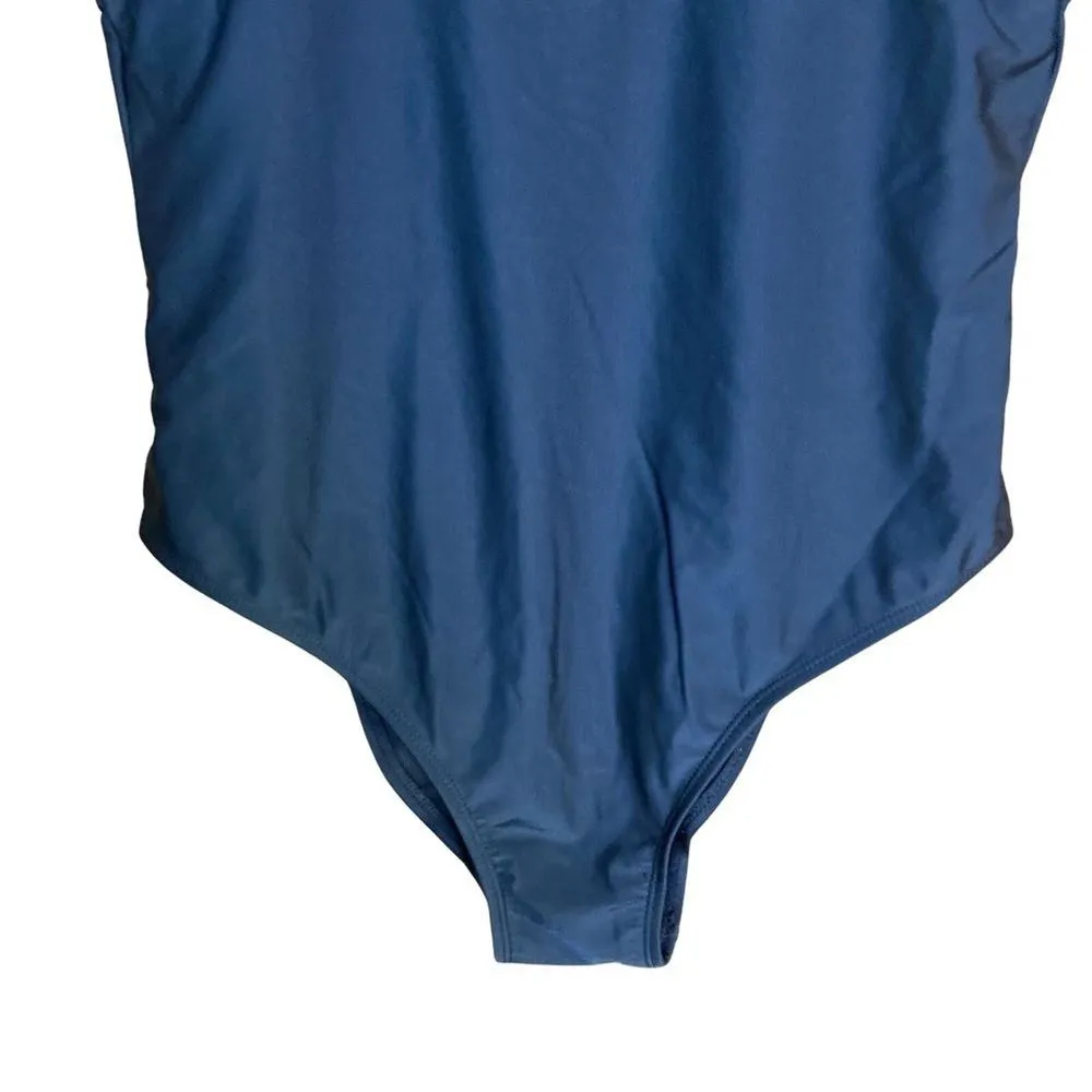 Sugar Coast Women's‎ Swimsuit Sz L Black Ruffle Trim One Piece Size L - Image 3