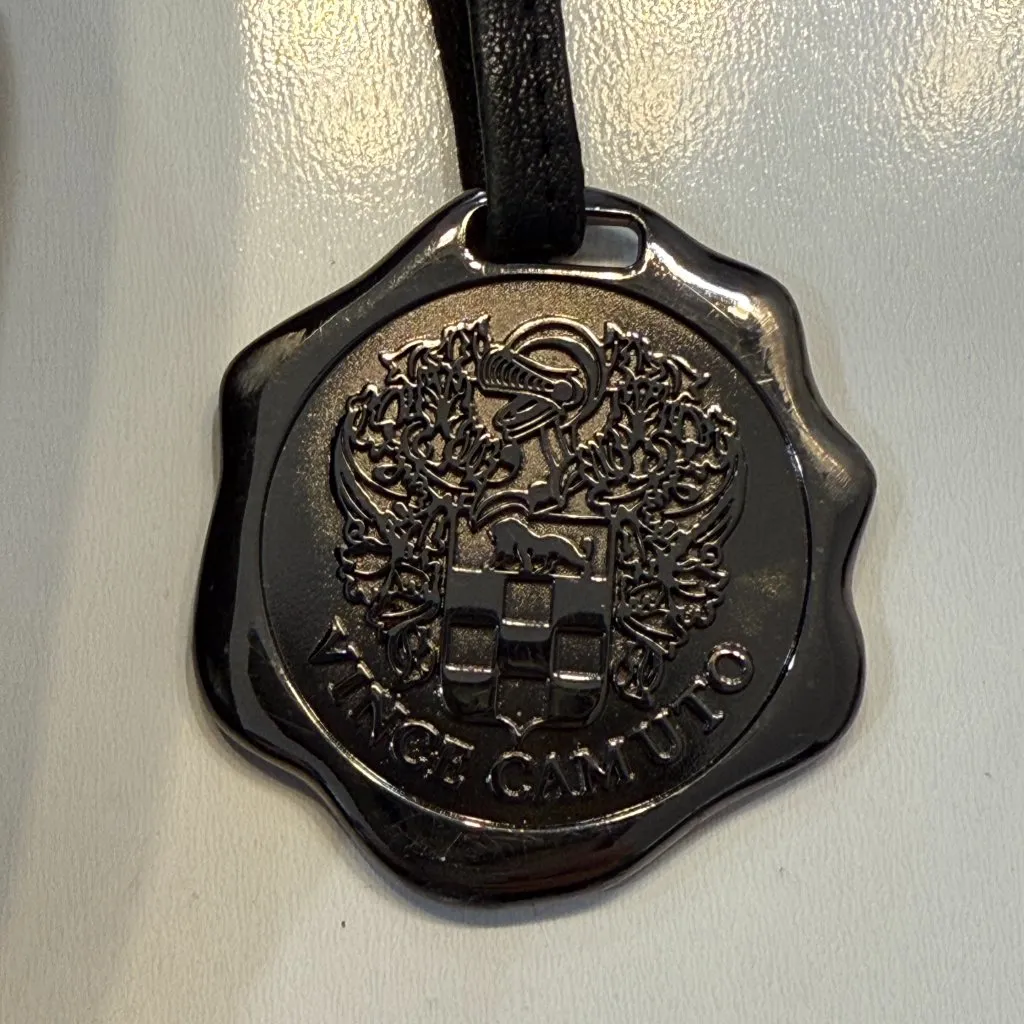 Vince Camuto Black Leather Shoulder Bag Purse with Flowers Leather+Jaquard - Image 4