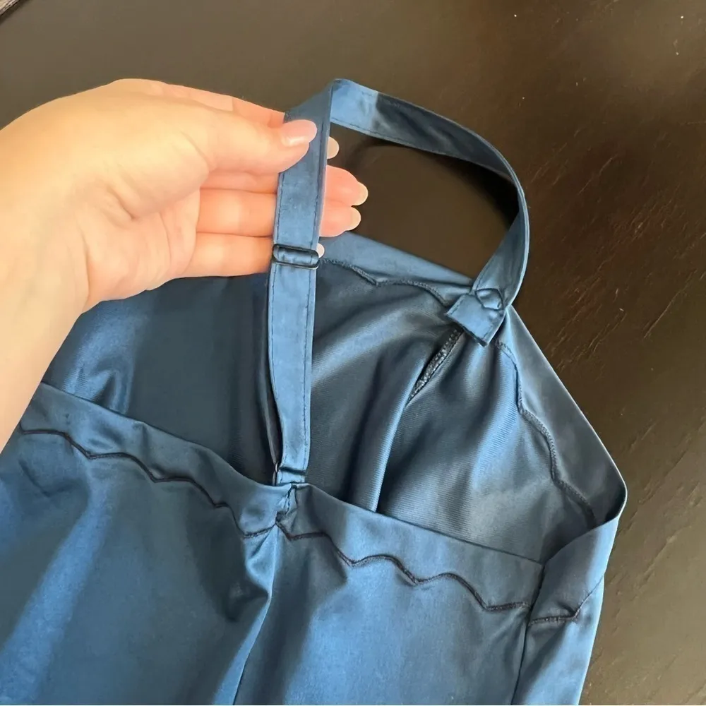 Wonder Maid Vintage Non Cling spaghetti strap top, Union Tag, size Small/XS Blue - Image 6