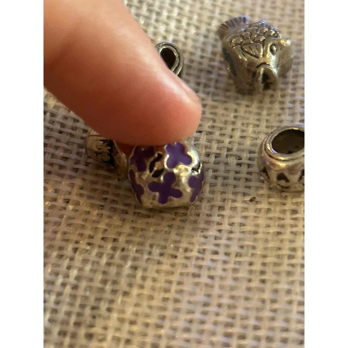 A508 charm bracket silver plated 5 pcs Gray - Image 2