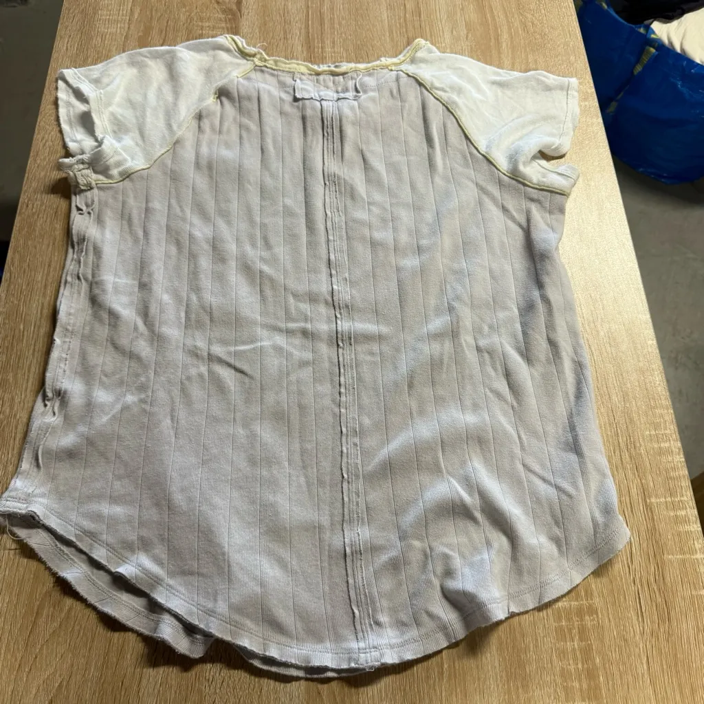 Free People We the Free Block It Baby Tee in Cream Size Large GUC - Image 5