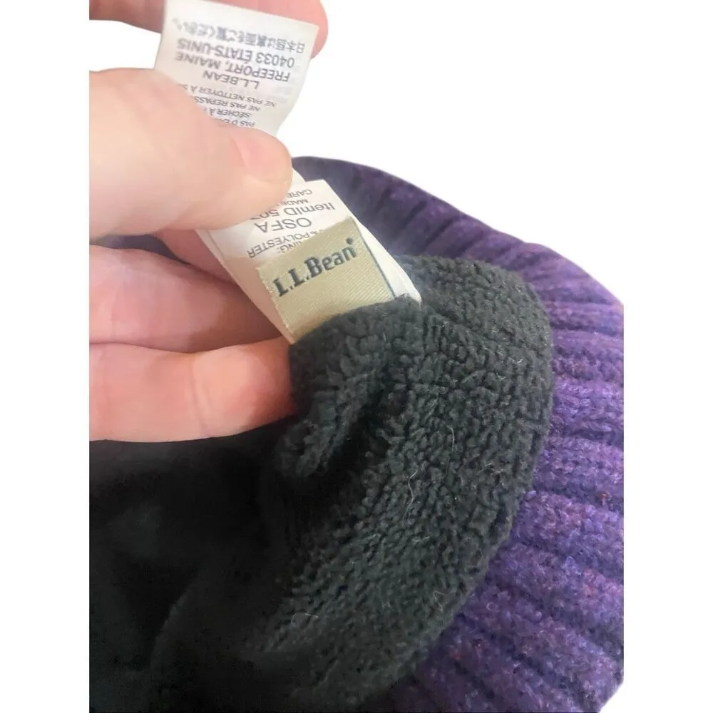 LL Bean, marbled, purple 80% wool outer hat one size fits all - Image 5