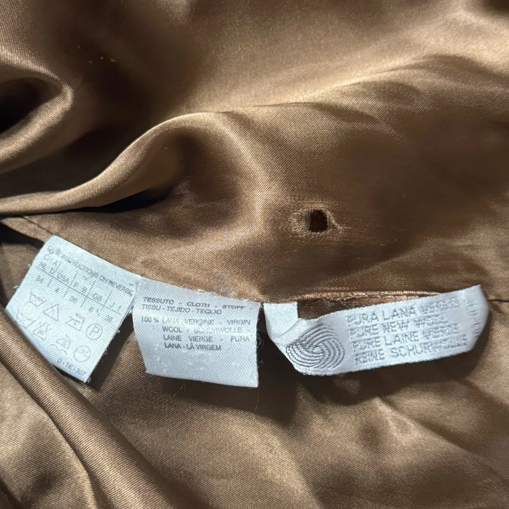 MaxMara Wool Oversized Double Breasted Pea Coat in Tobacco - Image 10