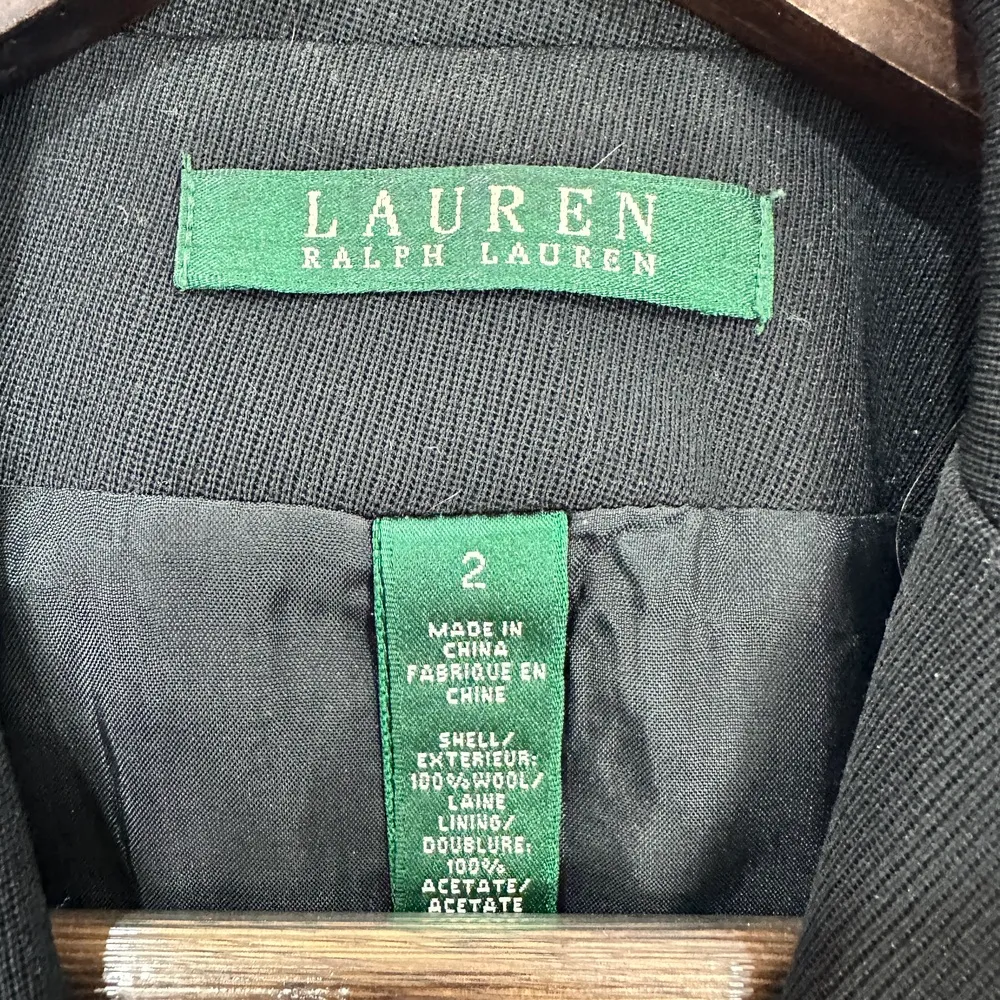 Lauren Ralph Lauren‎ Black Wool Blazer Button Office Interview Womens 2 Capsule - Image 3