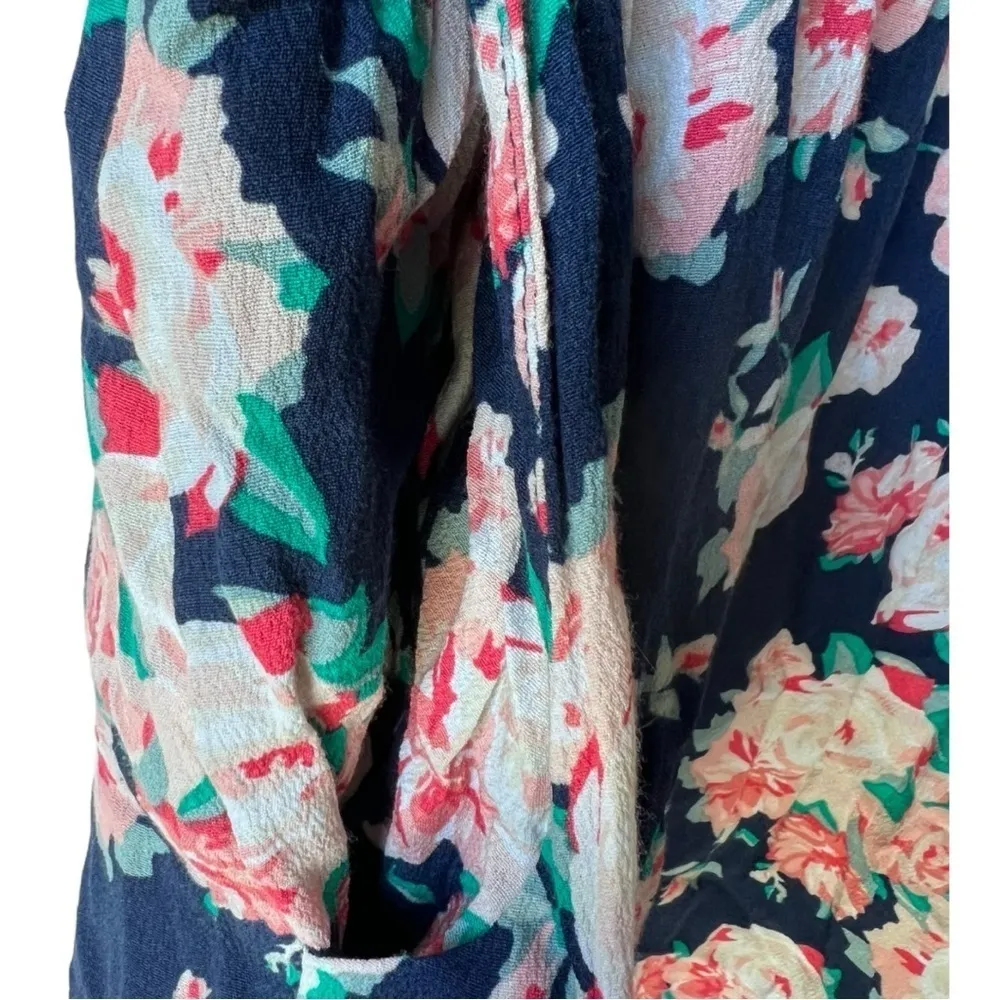 Women's floral midi dress light fabric short sleeve dance casual midi size L. Blue Size L - Image 3