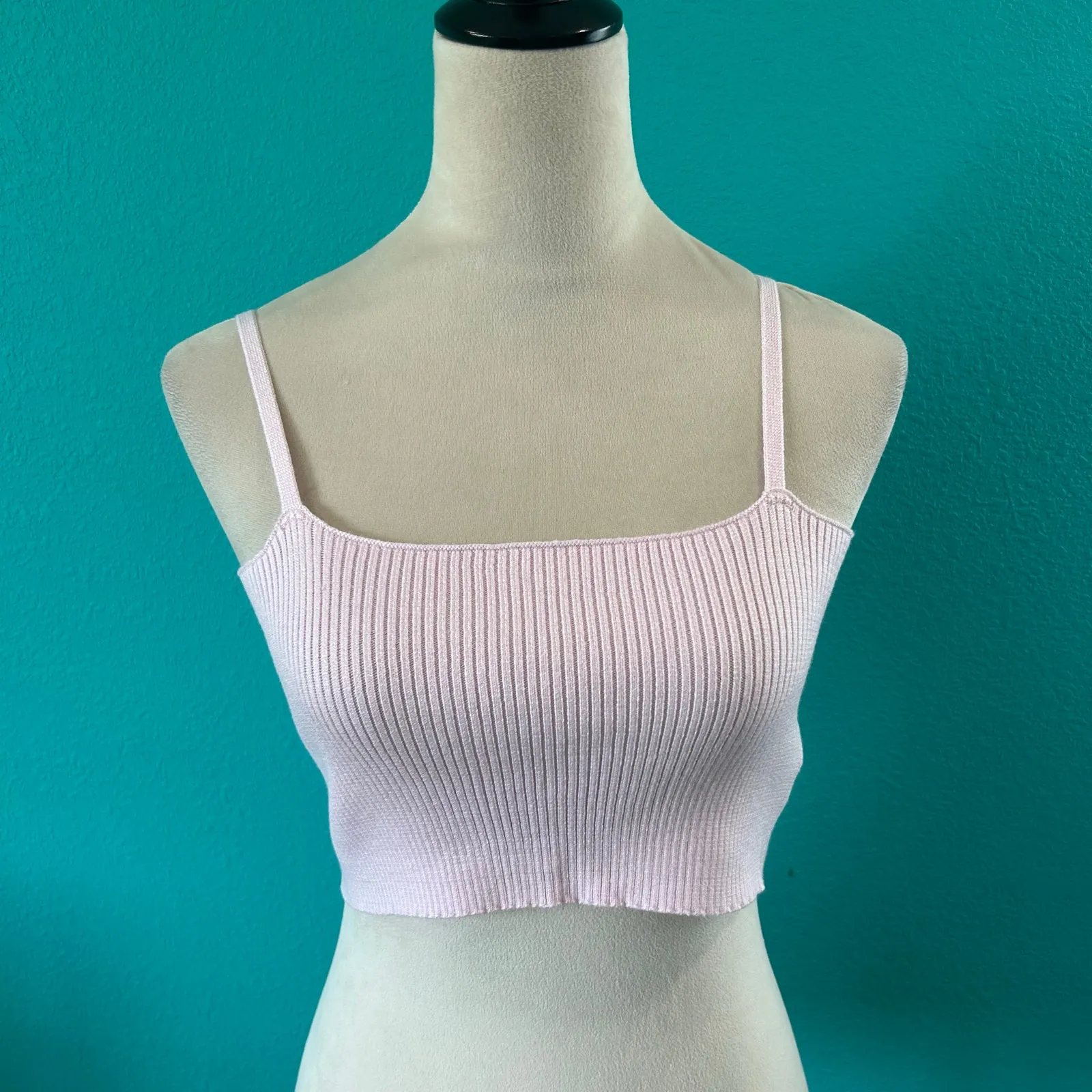 NWT 4th Reckless Pink Scorpios Top Open Back Cropped Top Ribbed Strappy Size S - Image 3