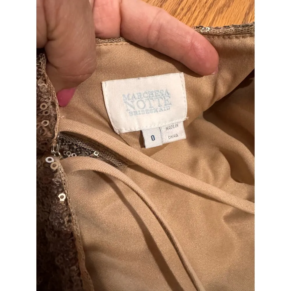 Marchesa Notte prom gold sequin - Image 15