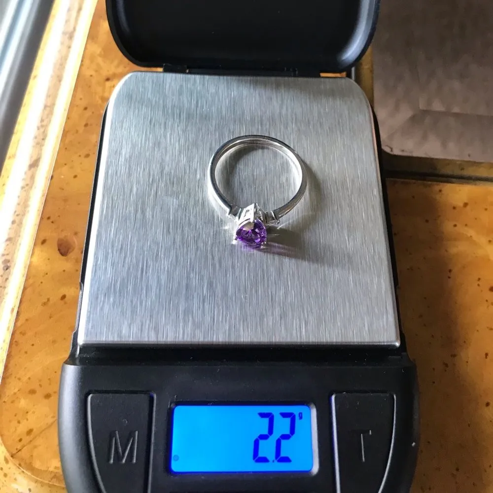 Natural African Amethyst Sterling Silver Ring Size 8 Purple - Image 7