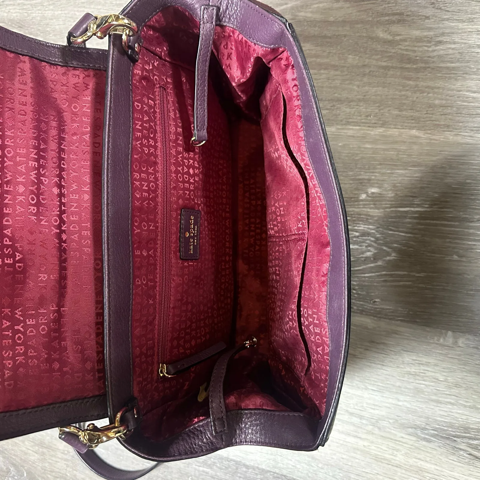 Kate Spade Magnolia Park Satchel Bag Aubergine Dark Purple - Image 10