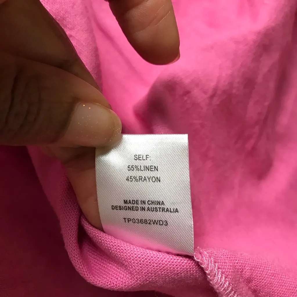 Meshki Pink Linen Button-Up Shirt - Image 8