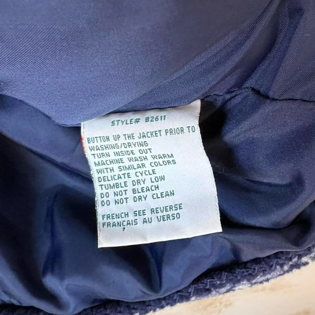 Vintage Northern Reflections blue fleece scenic mountain hooded toggle jacket L Size L - Image 7