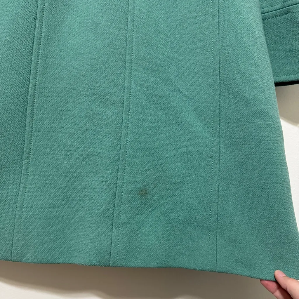 J Crew Classic Lady Day Coat Size 2 Wool Double Cloth Green - Image 8