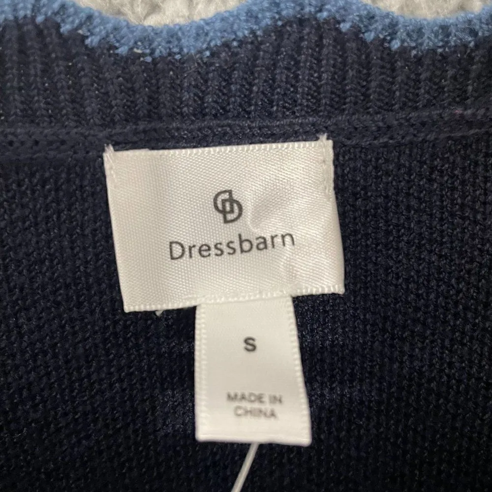 Dress Barn Sweater Bell‎ Sleeve Women S Navy Midi Dress - Image 4