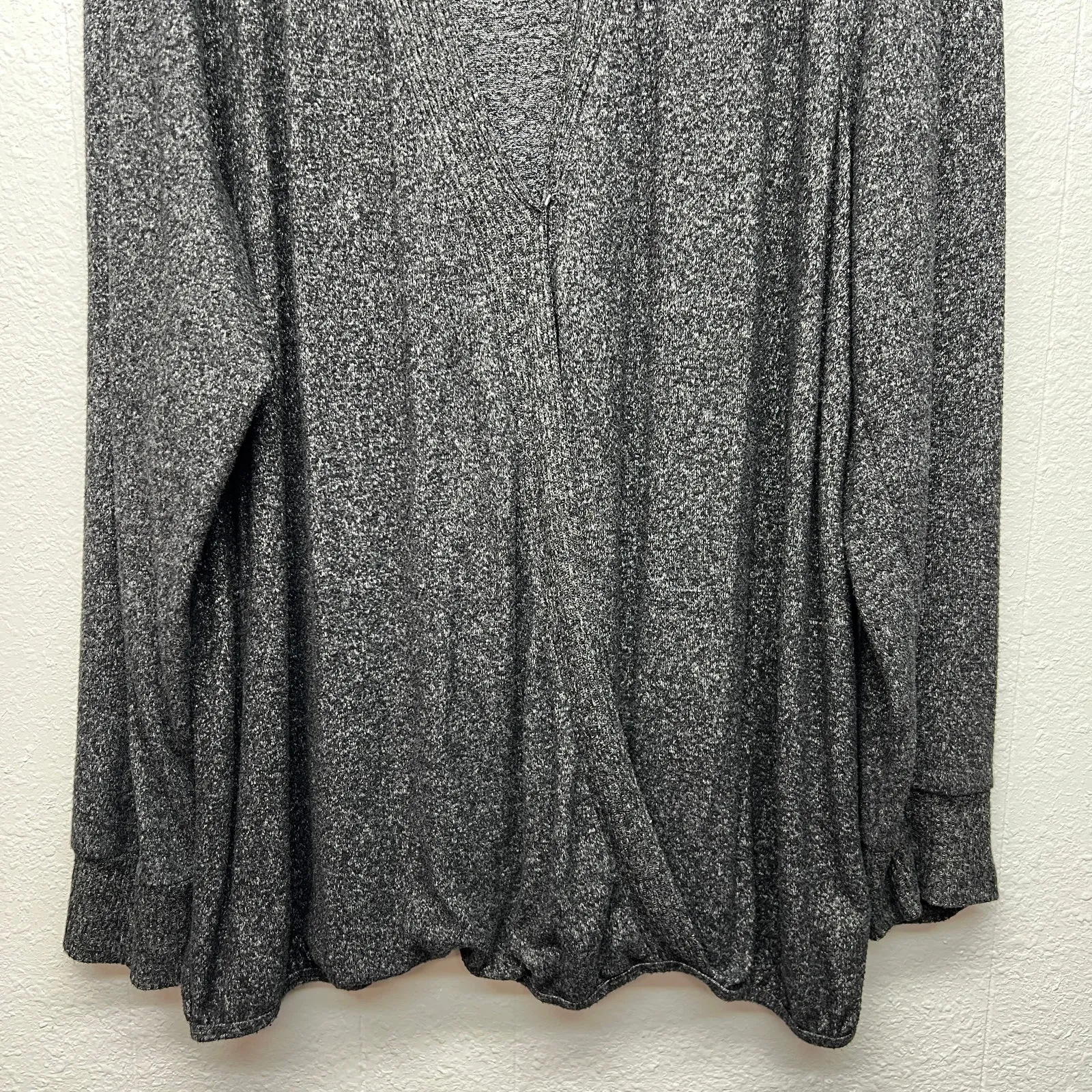 Cameo Pullover Gray Sweater Womens 3X Soft Stretch Faux Wrap Workwear Casual - Image 4