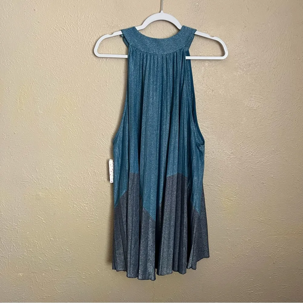 NWT Free People Pleated Love Mini Dress Blue XS - Image 9