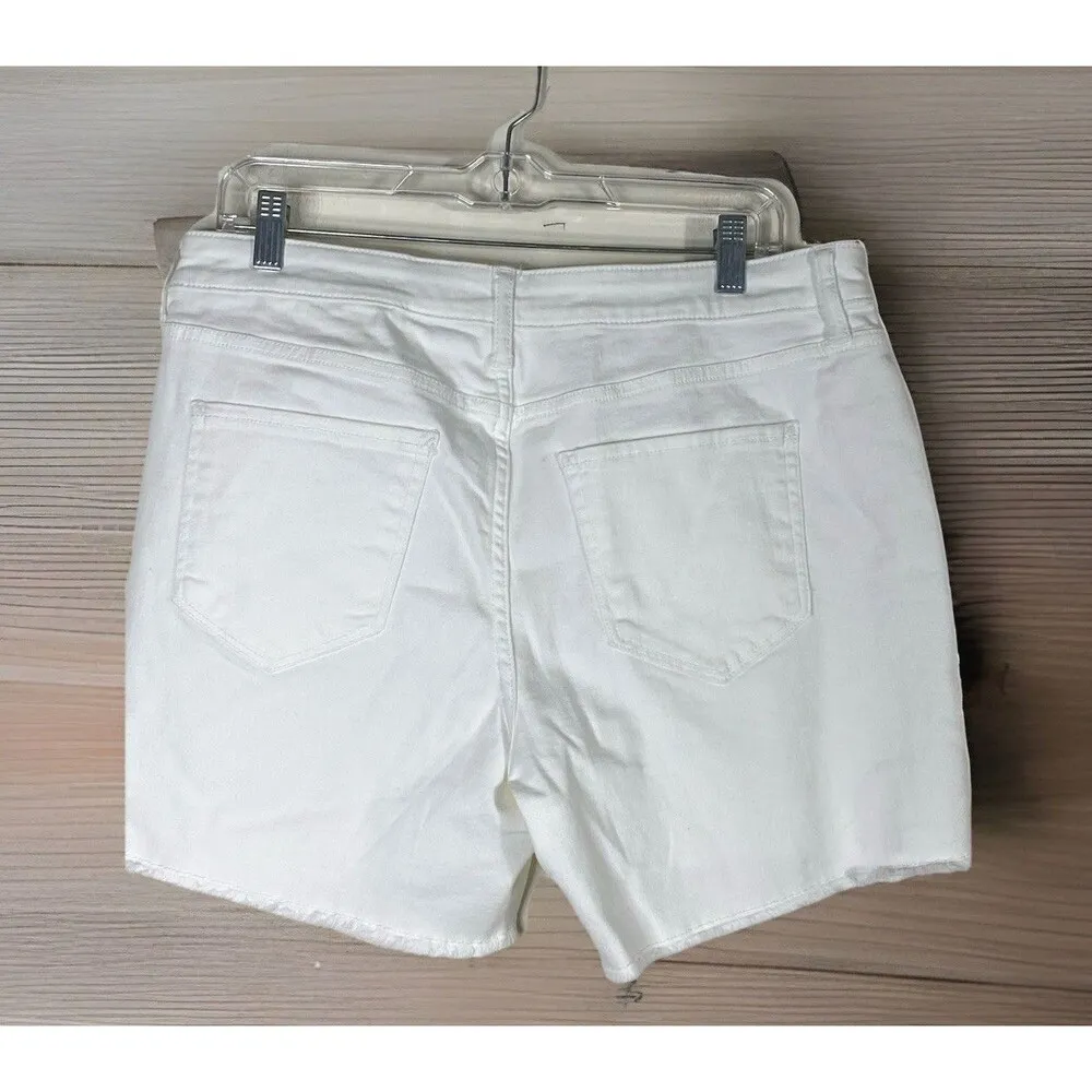 A.N.A -A New Approach Mid Rise Midi Denim Short Women 14 White 5 Inch Inseam NEW - Image 5