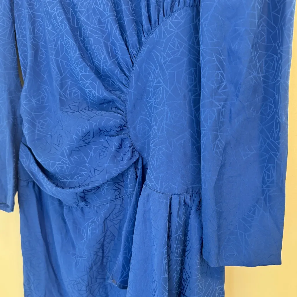 Vintage Nora Noh Silk Dress Blue Size 6 - Image 5