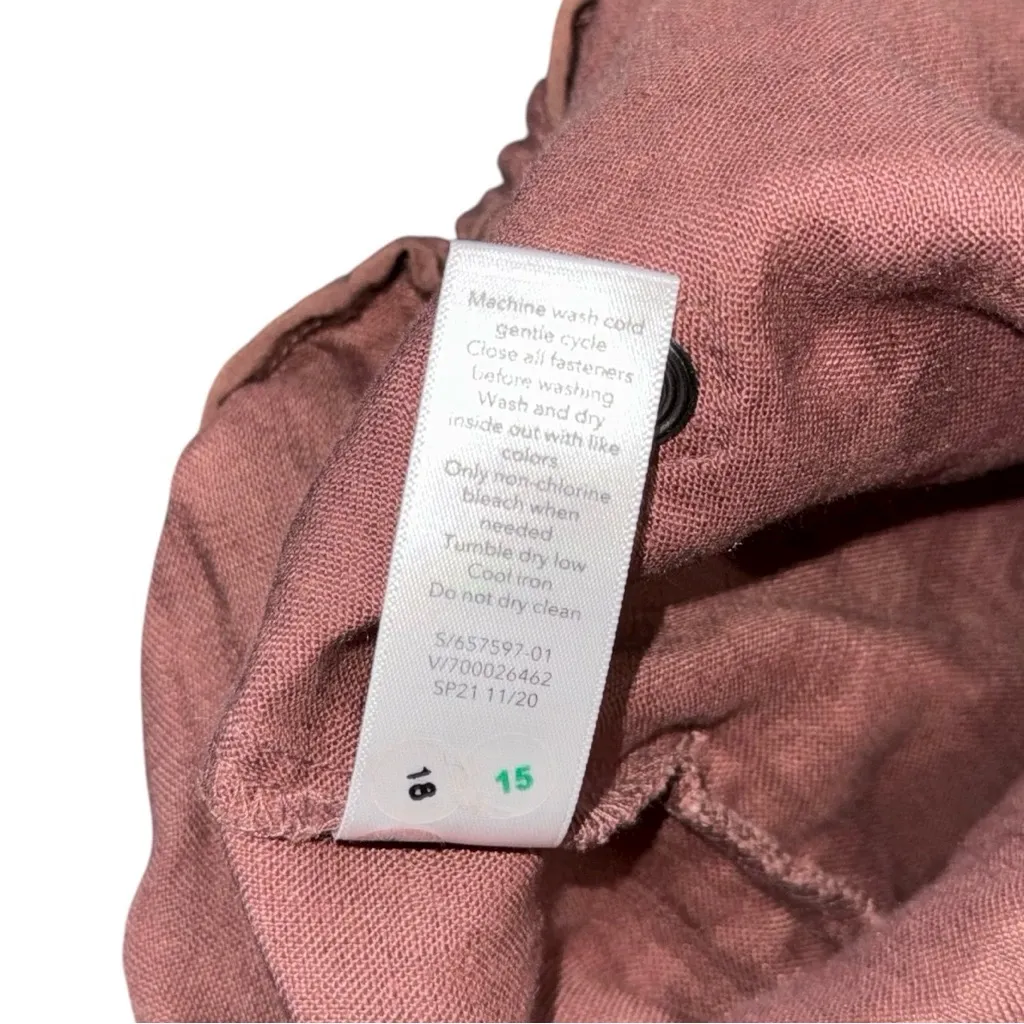 Athleta Cabo Retreat Linen Pants Womens 14 TALL Hearth Rose Relaxed Fit Wide Leg - Image 12