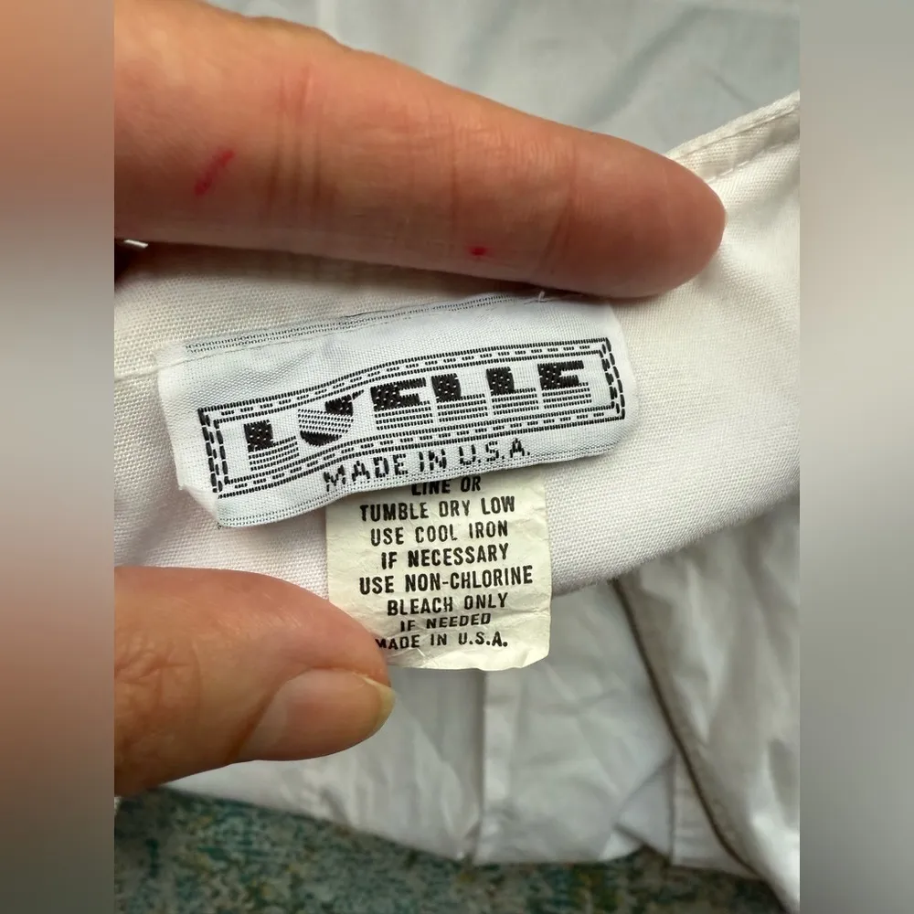 Vintage Luelle zipper front white turquoise beaded western dress, size small - Image 14