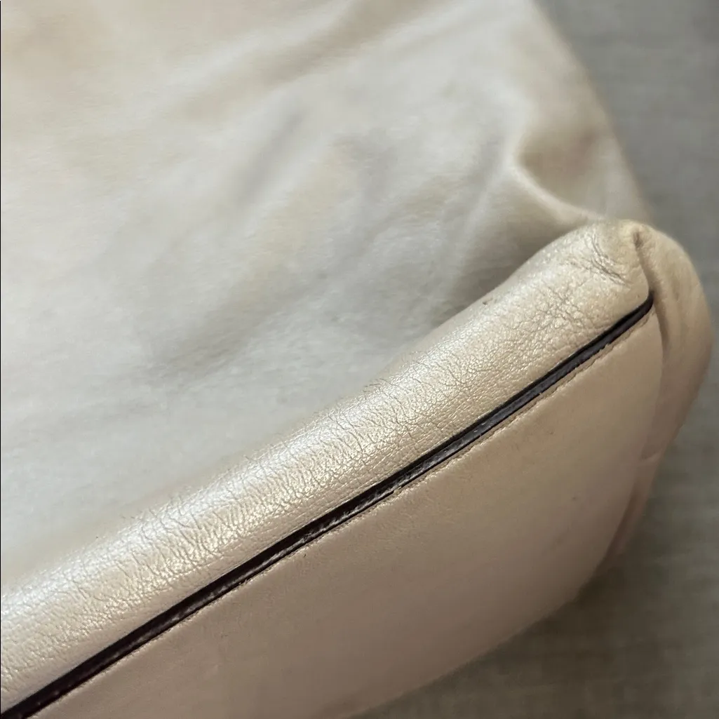 Coach Oversized ivory taupe leather Laura tote bag F18336 embossed preppy - Image 7