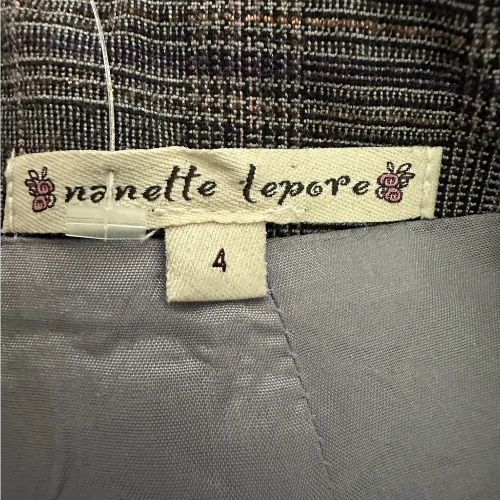 Nanette Lepore Plaid Wool Blend Asymmetrical Skirt Vintage Y2K Size 4 Academia - Image 4