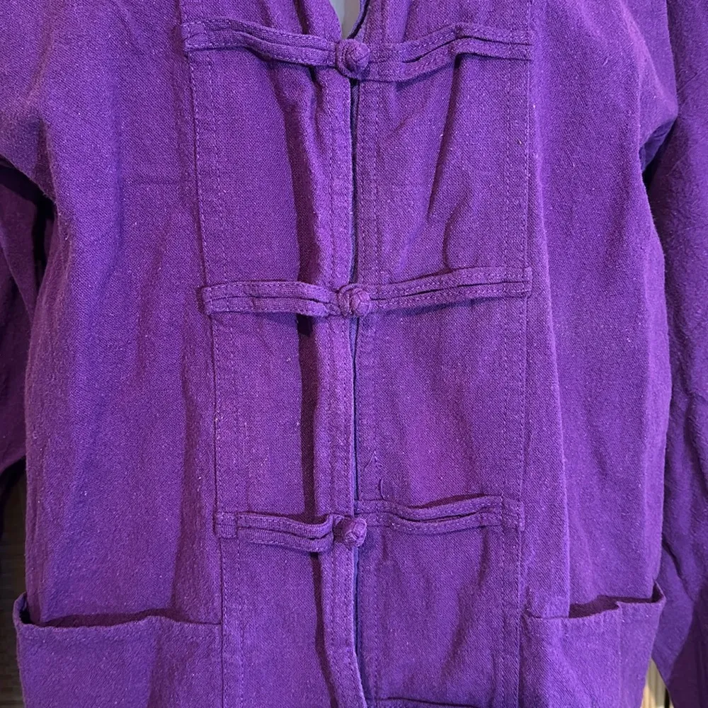 100% Cotton Unbranded Dark Purple Asian Style Jacket Frog Closures Thailand Size undefined - Image 3