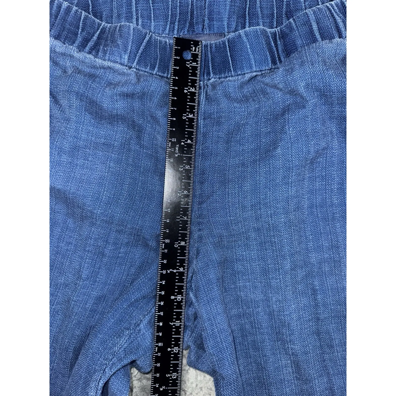 Pure Jill Indigo Pants Women Medium Petite Elastic Pull‎ On Waist Casual Basic - Image 4